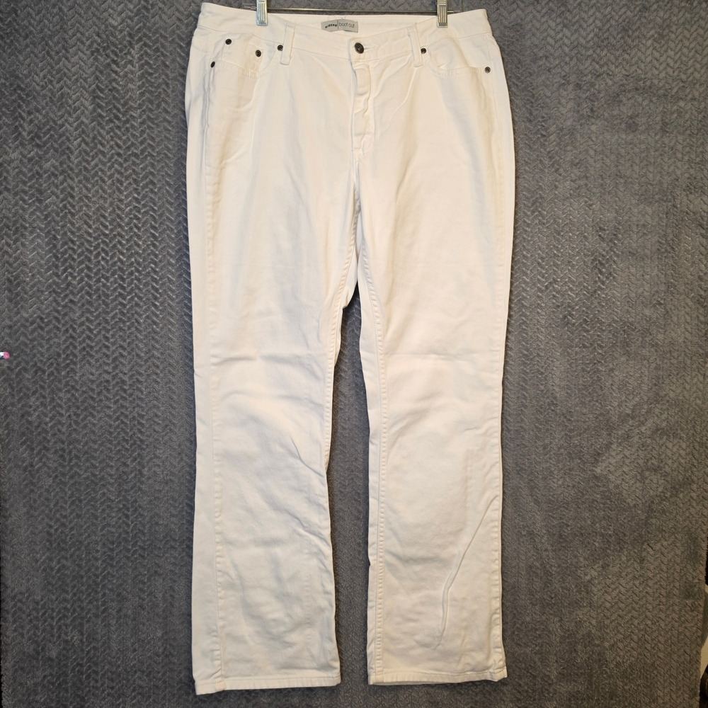 Riders by Lee Womens White Bootcut Jeans Size 16L Stretch Denim Mid Rise 130701V